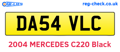 DA54VLC are the vehicle registration plates.