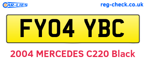 FY04YBC are the vehicle registration plates.