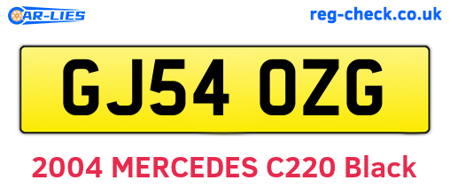 GJ54OZG are the vehicle registration plates.