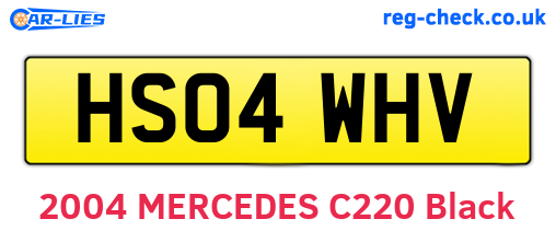 HS04WHV are the vehicle registration plates.