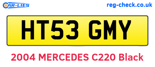 HT53GMY are the vehicle registration plates.