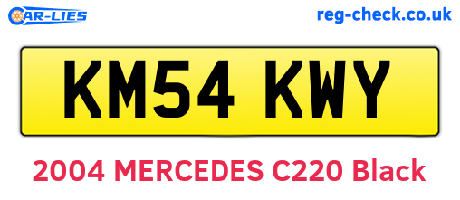 KM54KWY are the vehicle registration plates.