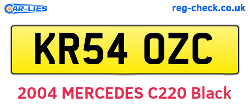 KR54OZC are the vehicle registration plates.