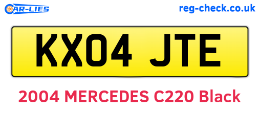 KX04JTE are the vehicle registration plates.