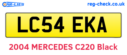 LC54EKA are the vehicle registration plates.