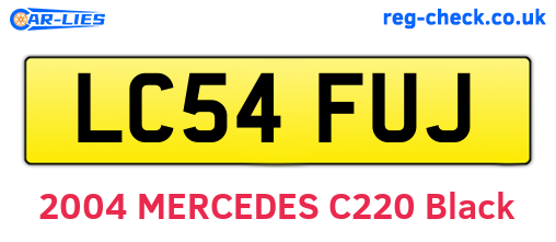 LC54FUJ are the vehicle registration plates.