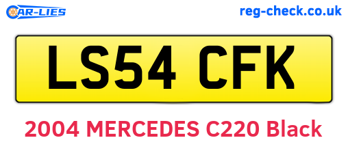 LS54CFK are the vehicle registration plates.