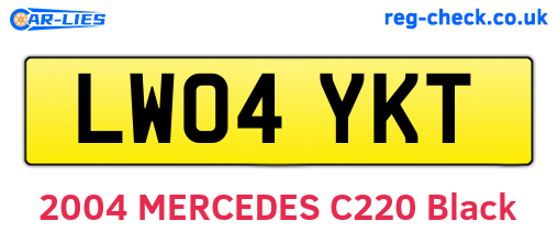LW04YKT are the vehicle registration plates.