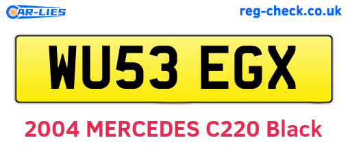 WU53EGX are the vehicle registration plates.