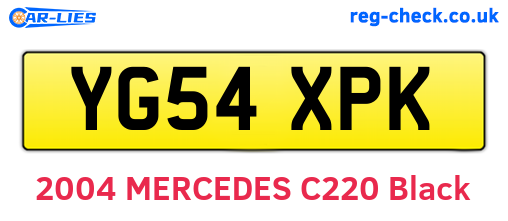 YG54XPK are the vehicle registration plates.