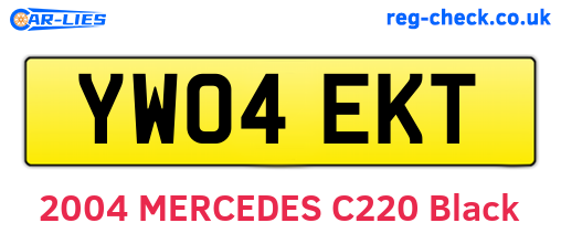 YW04EKT are the vehicle registration plates.