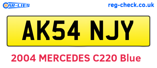 AK54NJY are the vehicle registration plates.