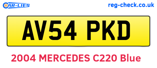 AV54PKD are the vehicle registration plates.
