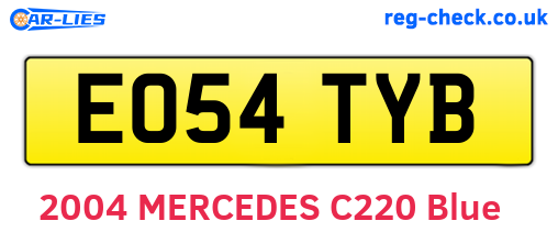 EO54TYB are the vehicle registration plates.