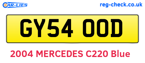 GY54OOD are the vehicle registration plates.