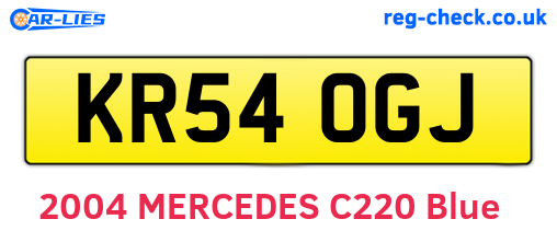 KR54OGJ are the vehicle registration plates.