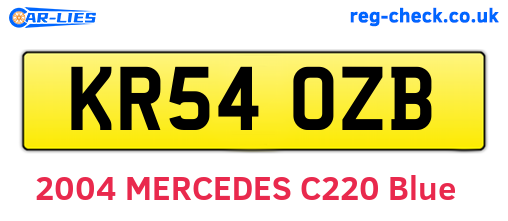 KR54OZB are the vehicle registration plates.