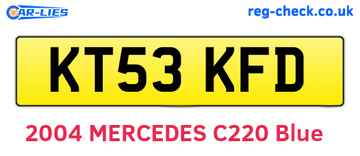 KT53KFD are the vehicle registration plates.