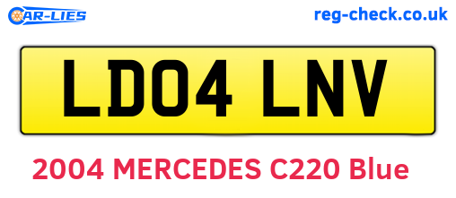 LD04LNV are the vehicle registration plates.