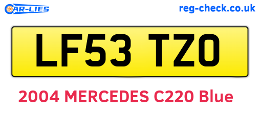LF53TZO are the vehicle registration plates.