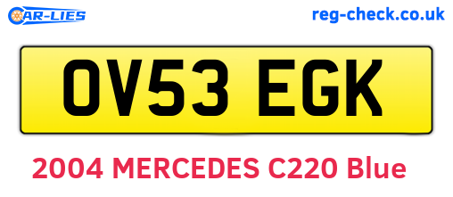 OV53EGK are the vehicle registration plates.
