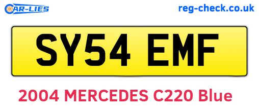 SY54EMF are the vehicle registration plates.