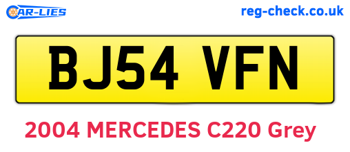 BJ54VFN are the vehicle registration plates.