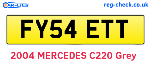 FY54ETT are the vehicle registration plates.