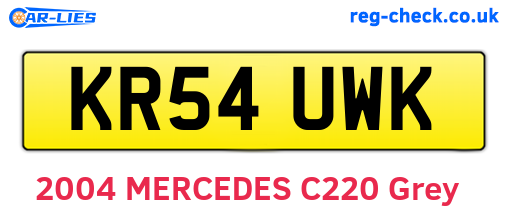 KR54UWK are the vehicle registration plates.