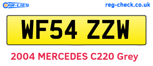 WF54ZZW are the vehicle registration plates.
