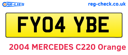 FY04YBE are the vehicle registration plates.