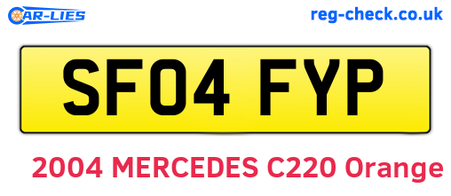 SF04FYP are the vehicle registration plates.