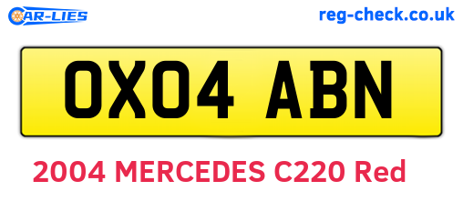 OX04ABN are the vehicle registration plates.