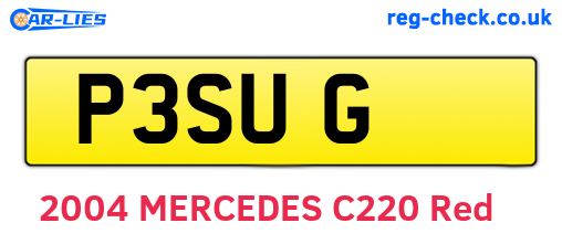 P3SUG are the vehicle registration plates.