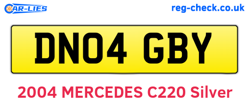 DN04GBY are the vehicle registration plates.
