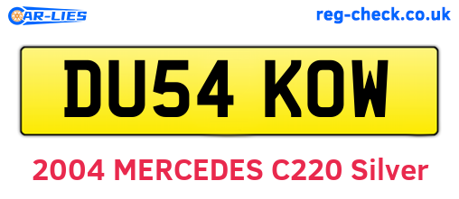 DU54KOW are the vehicle registration plates.