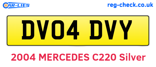 DV04DVY are the vehicle registration plates.