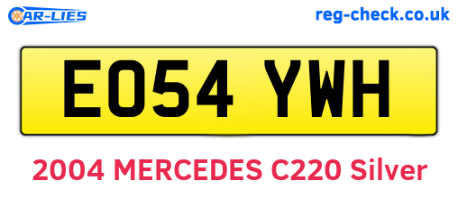 EO54YWH are the vehicle registration plates.