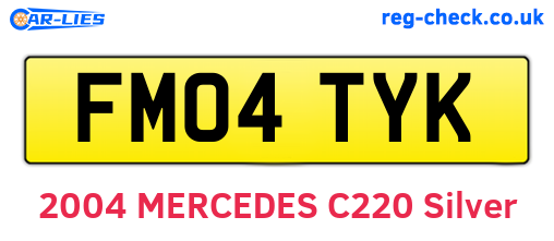 FM04TYK are the vehicle registration plates.