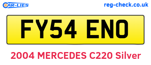 FY54ENO are the vehicle registration plates.