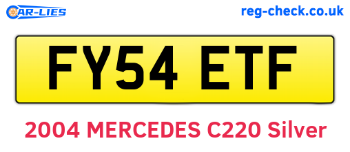 FY54ETF are the vehicle registration plates.