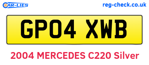 GP04XWB are the vehicle registration plates.