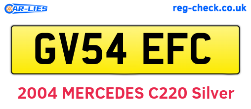GV54EFC are the vehicle registration plates.