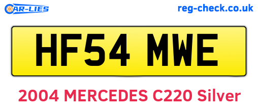 HF54MWE are the vehicle registration plates.