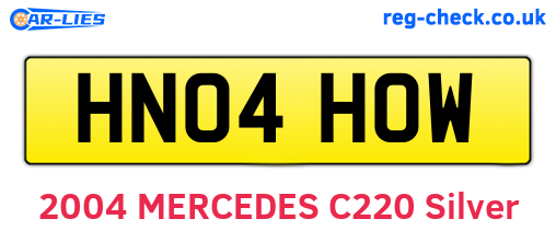 HN04HOW are the vehicle registration plates.