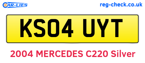 KS04UYT are the vehicle registration plates.