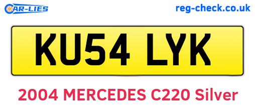 KU54LYK are the vehicle registration plates.