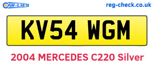 KV54WGM are the vehicle registration plates.