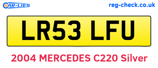 LR53LFU are the vehicle registration plates.