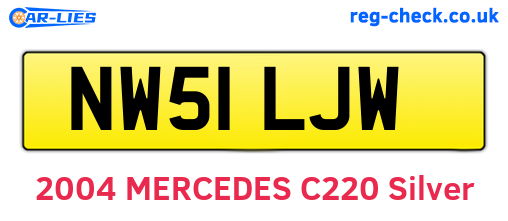NW51LJW are the vehicle registration plates.